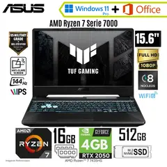 ASUS - Laptop TUF GAMING A15 15.6" FHD Ryzen 7-7435HS 16GB RAM 512GB SSD RTX 2050 4GB FA506NFR-HN014