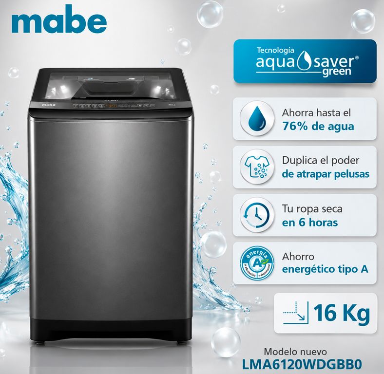 Lavadora Automática 16 Kg Diamond Gray - LMA6120WDGBB0