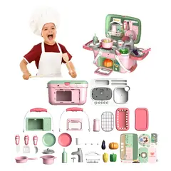 GENERICO - Juguete Didactico Kit Mini Cocina Chef Portátil 2 en 1