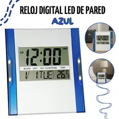 GENERICO - Reloj Digital Led de Pared - Azul A3886N