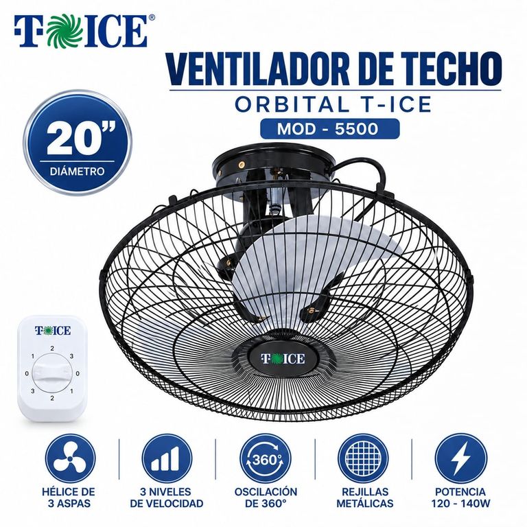 Ventilador techo orbital T-ICE 20 pulgadas