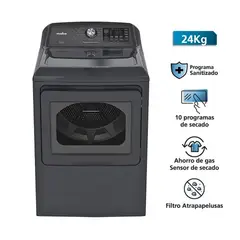 MABE - Secadora Gas 24 Kg SMG17R8MSDBB0 Diamond Gray
