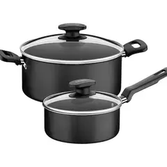 TRAMONTINA - Juego de ollas de cocina de Aluminio Loreto con tapa x 4 pzs