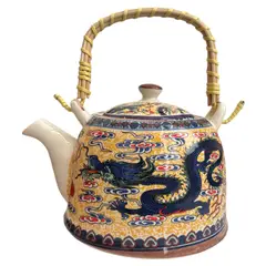 GIADE - Tetera Oriental Amarilla con Filtro 900ml