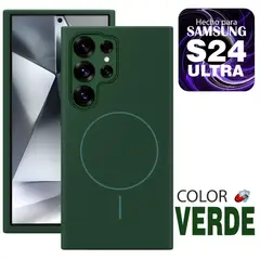 GENERICO - Case MagSafe Compatible para Samsung S24 ULTRA Verde