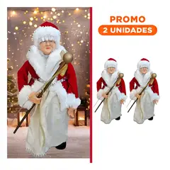 RYBIU IMPORT - Pack2 Peluche de Mama Noela de 60cm con Baston Rojo