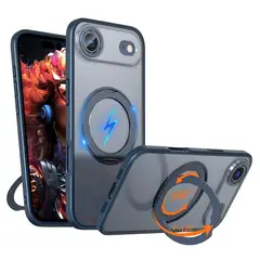 BASEUS - Funda iPhone 17 Air -soporte giratorio de 360°Magsafe-Bordes Azules