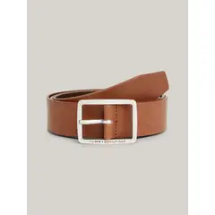 TOMMY HILFIGER - Cinturón de Cuero con hebilla cuadrada y logo
