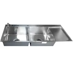 FRATELLI - LAVADERO DE COCINA 2 POZA CON ALETA C/ PORTA CUCHILLO SATINADO