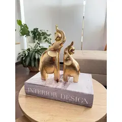 CONCEPTS LIFE - Adorno Juego de Elefantes Heart Dorado