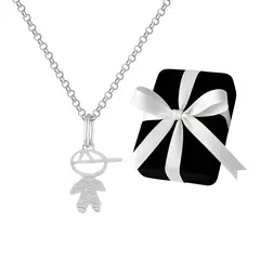 GENERICO - Collar Dije Niño Regalo Mamá Papá Navidad Plata 925