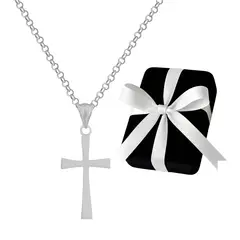 GENERICO - Collar Dije Cruz Regalo Bautizo Comunión Plata 925