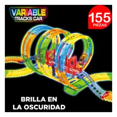 VT - Pista de carrera luminosa flexible 155 piezas 3 espirales VARIABLE TRACK
