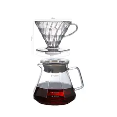 GENERICO - KIT dripper v60 + jarra de café 600ml GRATIS filtro de papel