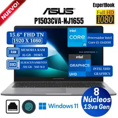 ASUS - Laptop Expertbook P1503CVA-S71655 15.6" FHD TN, Core i5-13420H, Ram 16GB, Ssd 512GB, Win 11 Pro