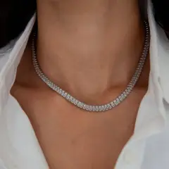 GENERICO - Choker baguette plateado - Gala Jewelry Peru