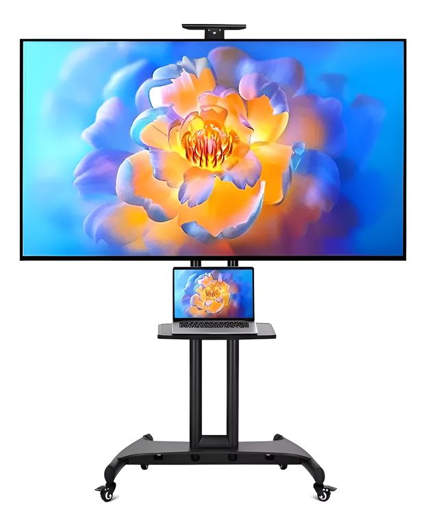 Soporte Tv Con Ruedas Portátil Ajustable De Piso 35 A 75