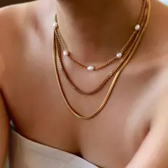 GENERICO - Set de 3 collares, perlas naturales de río - Gala Jewelry Peru