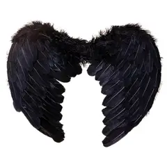 GENERICO - Alas de Angel Negras Disfraz de Angel - Niños y Adultos