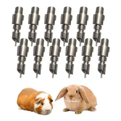 GENERICO - PACK X12 BEBEDERO PREMIUM PARA CONEJO CUY ACERO INOX