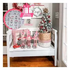 GENERICO - Patilarga para Decoración de 50cm Rosado Y+Regalo Stickers