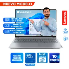 LENOVO - Laptop ThinkBook 16 G8 IRL Lenovo, Core 7 240H, 16GB DDR5, 1TB SSD, 16 WUXGA IPS