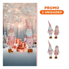 RYBIU IMPORT - Pack2 Muñecos Papa Noel con Short Set de 2 en Color Rosado