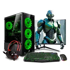 RYZEN - Pc Gamer AMD 7 8700G 16gb DDR5 500GB 24 Mipclista GREEN COMPUTADORA
