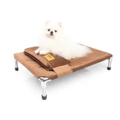GENERICO - CAMA PARA PERRO TIPO HAMACA TELA TAPIZ TALLA L - MARRÓN + ALMOHADA DE REGALO