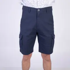 PIERRE CARDIN - BERMUDA DE DRILL CARGO ETQ AZUL SH-6203SHH