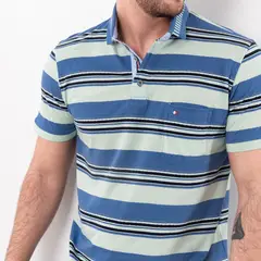 PIERRE CARDIN - POLO MC BOX JACQUARD ETQ AZUL PC-6292POO