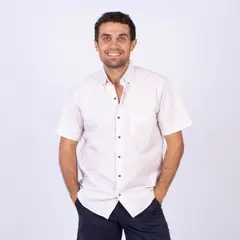 PIERRE CARDIN - CAMISA MC COLOR ENTERO ETQ AZUL PC-62636CAA