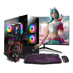 RYZEN - Pc Gamer AMD Ryzen5 5500X3D 16GB 500GB 24 RTX5060 8GB Mipclista pink COMPUTADORA