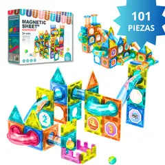 GENERICO - Juguete de Construccion Circuito Set de Bloques Magnéticos 101 piezas