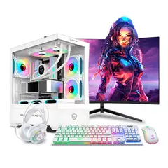 RYZEN - Pc Gamer AMD 7 5700X 32GB 1TB 24 RTX5050 8GB Mipclista PINK COMPUTADORA