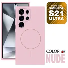 GENERICO - Case MagSafe Compatible para Samsung S21 ULTRA Nude