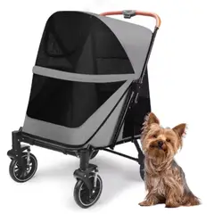 GENERICO - COCHE L para mascotas grandes Gris