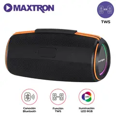 MAXTRON - Parlante Portátil MX 302 Bluetooth USB TWS Luces RGB