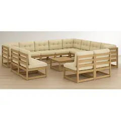 DMUEBLES - Sofá terraza Mobiliari Newcastle 12 piezas beige