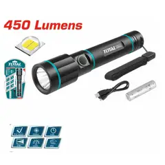 TOTAL TOOLS - Linterna de mano de aluminio 450 lm total - TCFL1865051