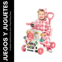 GENERICO - Andador Multifunción 6 en 1 Para Niñas Rosa