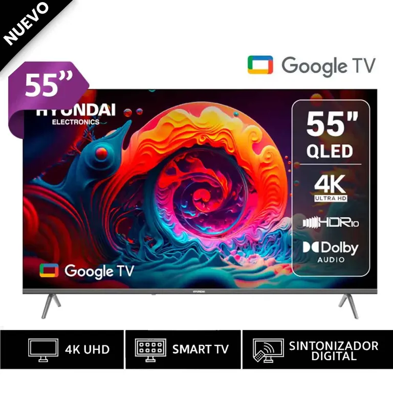 Televisor QLED 55 Pulg HYLED5529QG 4K UHD GOOGLE TV