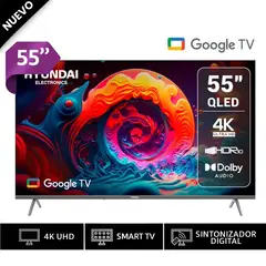 HYUNDAI - Televisor QLED 55 Pulg HYLED5529QG 4K UHD GOOGLE TV