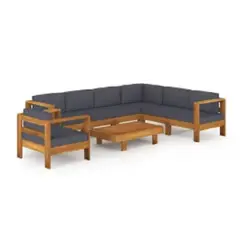 DMUEBLES - Sofá terraza Mobiliari West Bromwich 10 piezas gris oscuro