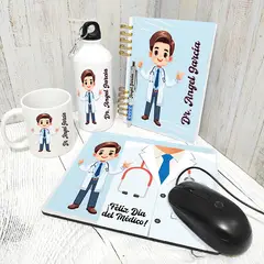 M MATIX SHOP - Matix Regalo Personalizado Medico Profesiónes - Libreta + Taza + Tomatodo + Mousepad + Lapicero