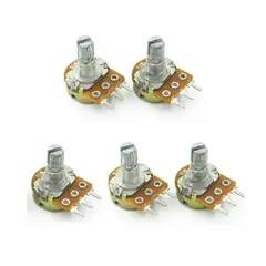 GENERICO - Pack x5 Potenciómetros WH148 50K Ω – Eje Corto 15 mm, Ajuste Analógico de Precisión