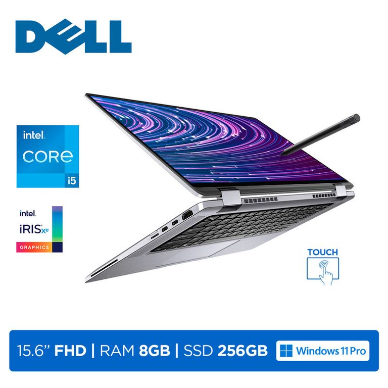 Convertible Latitude 9520 Core i5-1135G7 RAM 8GB SSD 256GB 156 FHD Touch Windows 11 Pro Grey