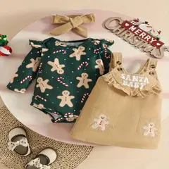 GENERICO - VESTIDO DE BEBÉ NAVIDAD - SET DE 2 PIEZAS