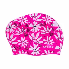 PORTO - Gorro De Natación Volumen Con Diseño Fucsia
