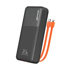 GENERICO - Power Bank 40000 Mah Carga Rápida Con Cables Integrados Negro